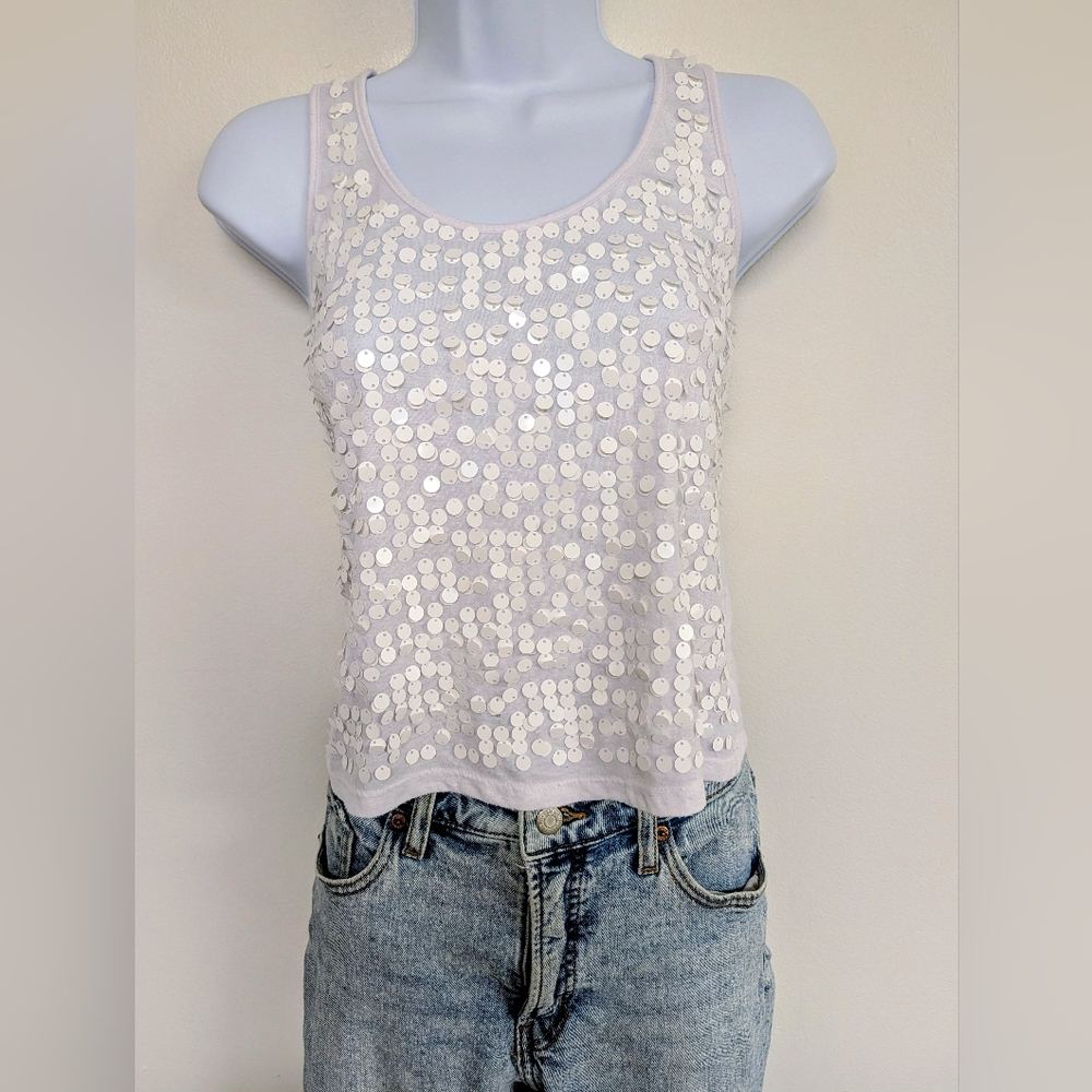 Fun Sequin Scoop Neck Tank Top - Picture 2 of 5